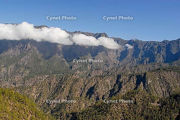 View of a canyon with the sky and a view clouds in the background [IBR124915295]