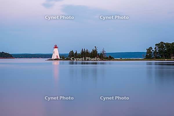 Lighthouse on an island in a lake [IBR124915315]