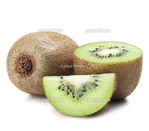 Fresh pieces kiwi fruit on white background [IBR124991107]