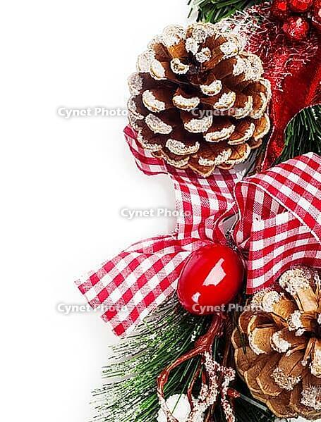 Christmas background with pine cones and Christmas tree [IBR124991139]