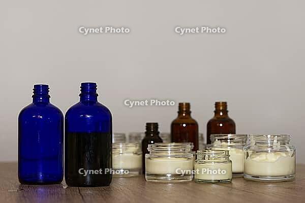 Homemade cream in small jars, Kempen, Viersen District, North Rhine-Westphalia, Germany [IBR125007604]