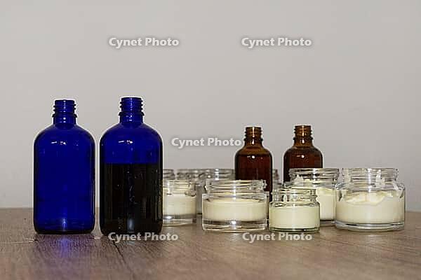 Homemade cream in small jars, Kempen, Viersen District, North Rhine-Westphalia, Germany [IBR125007606]