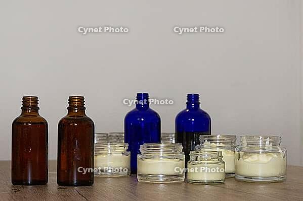 Homemade cream in small jars, Kempen, Viersen District, North Rhine-Westphalia, Germany [IBR125007608]