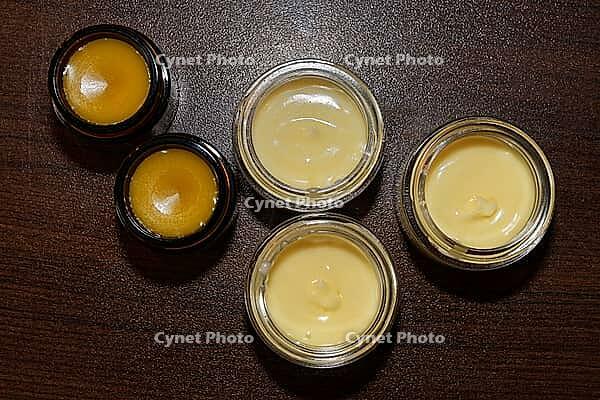 Homemade cream in small jars, Kempen, Viersen District, North Rhine-Westphalia, Germany [IBR125007646]