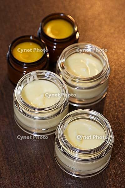 Homemade cream in small jars, Kempen, Viersen District, North Rhine-Westphalia, Germany [IBR125007658]