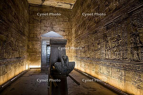 Reliefs and hieroglyphs, Horus temple, Edfu, Upper Egypt, Egypt [IBR125026169]
