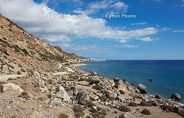 Long-distance hiking trail E4 near Paleochora on the Libyan Sea, Kandanos-Selino Municipality, Chania Regional Unit, Crete, Greece [IBR125026194]