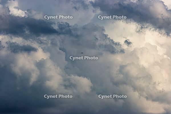 Nature, sky filled with dense storm clouds, Province of Quebec, Canada [IBR125026199]