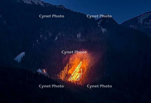 Solstice fire in the mountains near Ehrwald in Tyrol, Austria [IBR125030449]