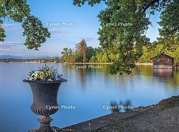 Lake Starnberg in morning light, Tutzing, Bavaria, Germany [IBR125030490]