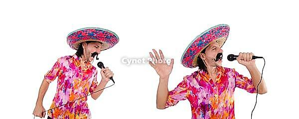 Funny mexican with sombrero hat [IBR125053185]