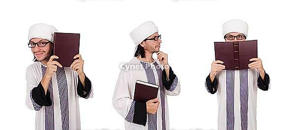 Arab man isolated on white [IBR125053190]