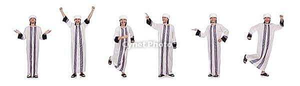 Concept with arab man isolated on white [IBR125053196]