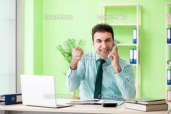 Male financial manager working in the office [IBR125062183]