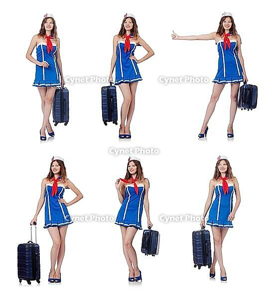 Woman with suitacases preparing for summer vacation [IBR125062199]