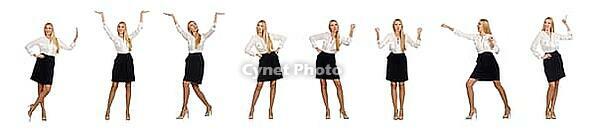 Businesswoman in business concept isolated on white [IBR125075714]