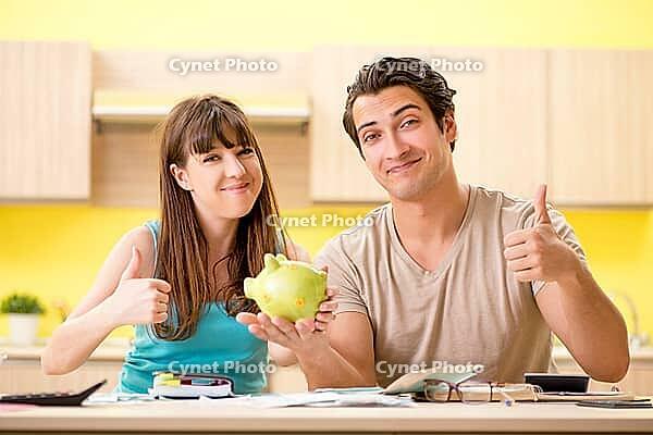 Young family struggling with personal finance [IBR125075742]