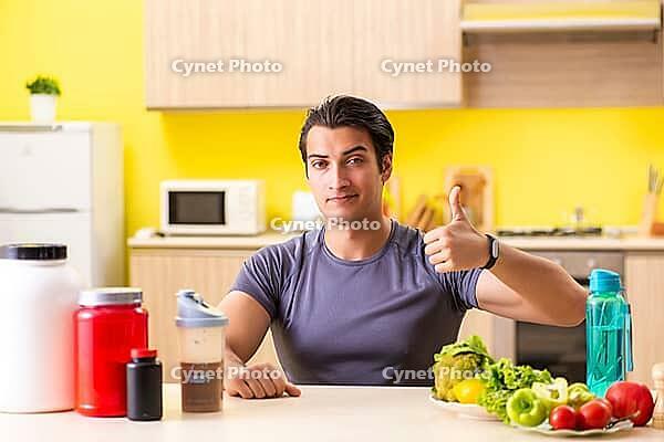 Young man in healthy eating concept [IBR125075780]