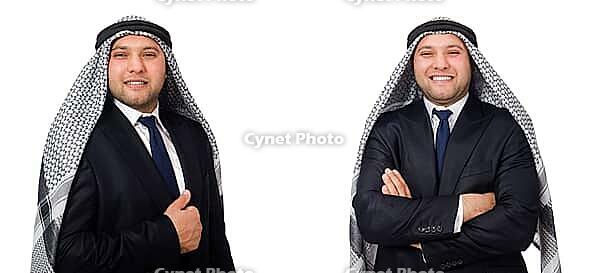 Arab businessman in suit isolated on white [IBR125117973]
