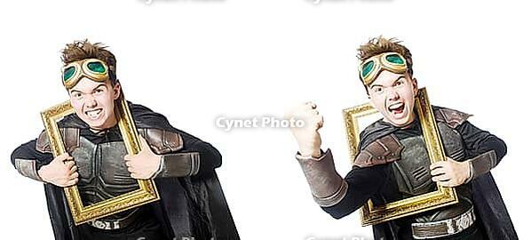 Young funny man in armour suit [IBR125117980]