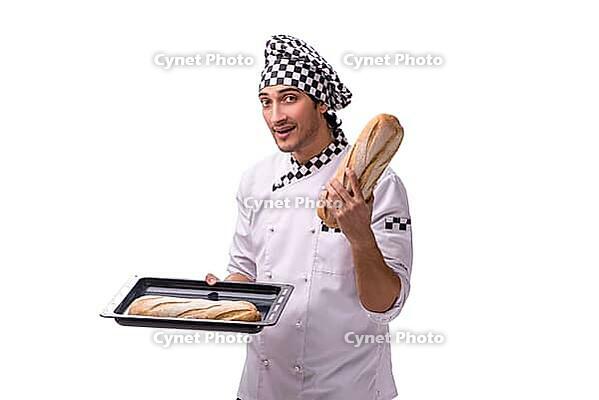 Young male baker isolated on white [IBR125118003]