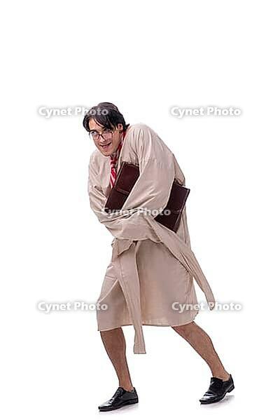 Young mad man isolated on white [IBR125118046]