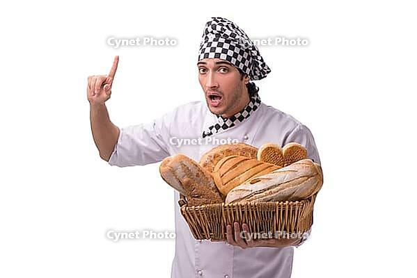 Young male baker isolated on white [IBR125118049]