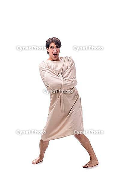 Young mad man isolated on white [IBR125118053]
