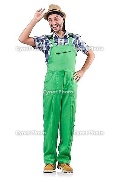 Young farmer isolated on white background [IBR125141684]
