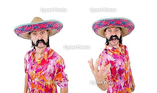 Funny mexican with sombrero hat [IBR125141739]