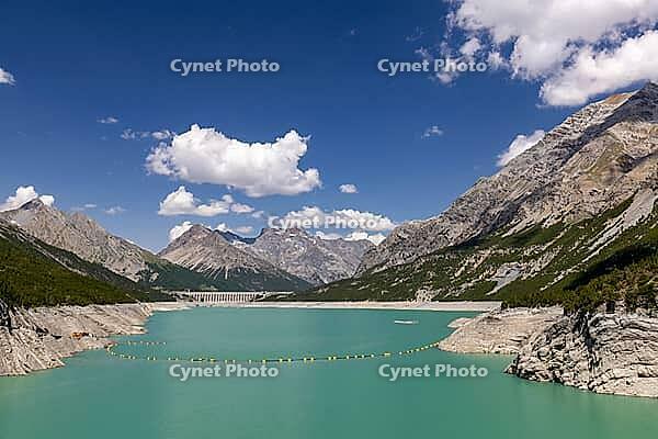 Turquoise water, Cancano Lake, Lago di Cancano, Valdidentro, Sondrio, Italy [IBR125163428]