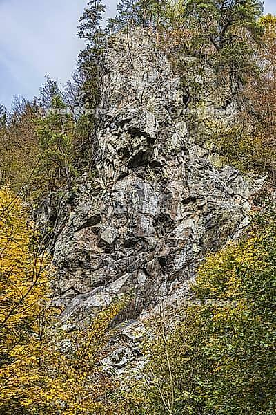 Bizarre rocks made of hard, volcanic rock at the Steinach Gorge [IBR125180321]