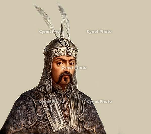 Genghis Khan, Dschingis Khan, or Chinggis Khan, born Temüjin, Temüdschin or Temüüdschin, c. 1162 – 1227, also known as Chinggis Khan, founder and first khan of the Mongol Empire, digitally edited based on a historical illustration of a 1278 portrait taken [IBR125183146]