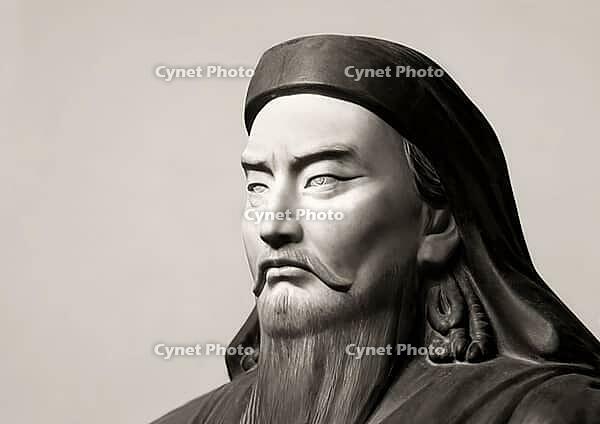 Genghis Khan, Dschingis Khan, or Chinggis Khan, born Temüjin, Temüdschin or Temüüdschin, c. 1162 – 1227, also known as Chinggis Khan, founder and first khan of the Mongol Empire, digitally edited based on a bust [IBR125183147]