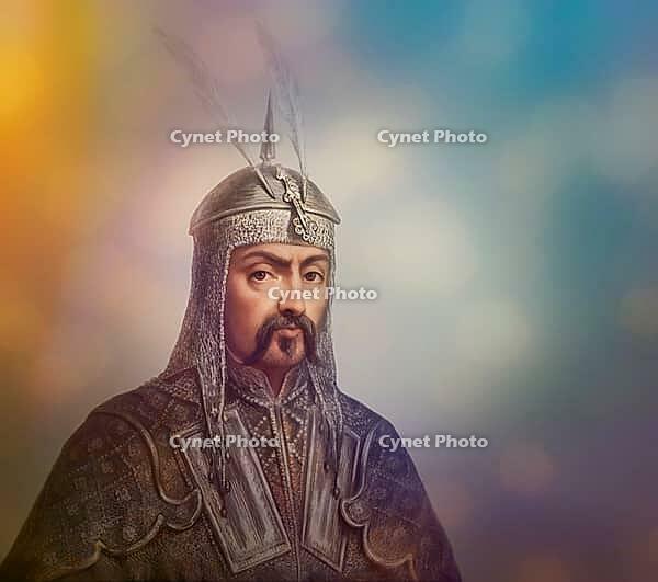 Genghis Khan, Dschingis Khan, or Chinggis Khan, born Temüjin, Temüdschin or Temüüdschin, c. 1162 – 1227, also known as Chinggis Khan, founder and first khan of the Mongol Empire, digitally edited based on a historical illustration of a 1278 portrait taken [IBR125183154]