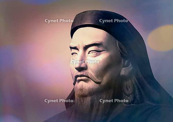 Genghis Khan, Dschingis Khan, or Chinggis Khan, born Temüjin, Temüdschin or Temüüdschin, c. 1162 – 1227, also known as Chinggis Khan, founder and first khan of the Mongol Empire, digitally edited based on a bust [IBR125183166]