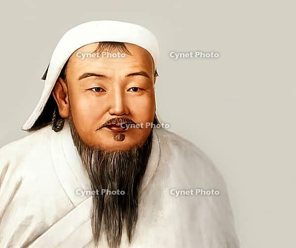 Genghis Khan, Dschingis Khan, or Chinggis Khan, born Temüjin, Temüdschin or Temüüdschin, c. 1162 – 1227, also known as Chinggis Khan, founder and first khan of the Mongol Empire, digitally edited based on a historical illustration of a 1278 portrait taken [IBR125183172]