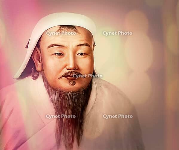 Genghis Khan, Dschingis Khan, or Chinggis Khan, born Temüjin, Temüdschin or Temüüdschin, c. 1162 – 1227, also known as Chinggis Khan, founder and first khan of the Mongol Empire, digitally edited based on a historical illustration of a 1278 portrait taken [IBR125183173]