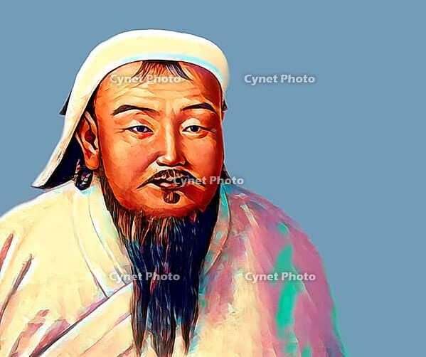 Genghis Khan, Dschingis Khan, or Chinggis Khan, born Temüjin, Temüdschin or Temüüdschin, c. 1162 – 1227, also known as Chinggis Khan, founder and first khan of the Mongol Empire, digitally edited based on a historical illustration of a 1278 portrait taken [IBR125183205]
