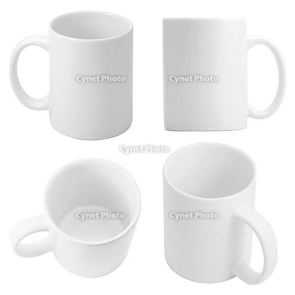 White cups set on white background (isolated) [IBR125188157]