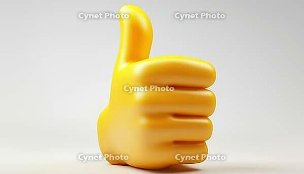 Yellow Thumb Up Emoji On White Background: A Popular Emoji For Social Media Messages Conveying Approval And Positivity. Perfect For Expressing Agreement, AI generated [IBR125195688]