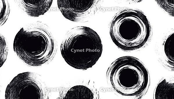 Hand-Drawn Geometric Graphic Element With Grunge Circles And Round Shapes In Black And White Brush Texture For Scrapbook Wallpaper Design, AI generated [IBR125195704]