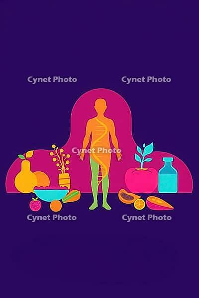 Nutrigenomics concept illustration, AI generated [IBR125195716]