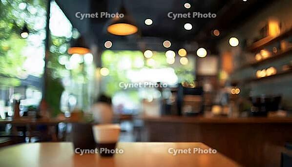Blurred And Defocused Coffee Shop Cafe And Restaurant Interior For Abstract Background Creation With An Artistic Touch, AI generated [IBR125195747]
