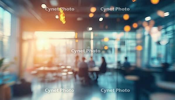 Modern Office Space With Blurred Interior And Business People Working In Abstract Setting. A Contemporary Workplace Vibe With Hustle And Bustle, AI generated [IBR125195753]