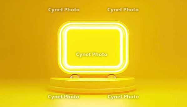 Retro Lightbox Advertising On Yellow Background - Grand Sale Offer. Unique Vintage Style Advertisements Available For Purchase. Grab The Best Deals Now!, AI generated [IBR125195755]
