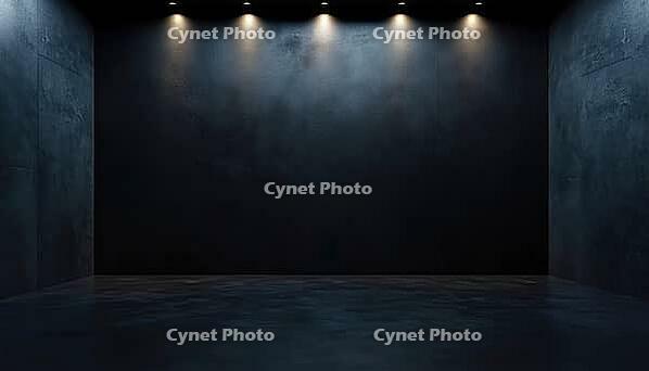 Dark Plaster Black Floor With Light Effect: An Ideal Choice For Interior Decoration, Exercise Gym, Or Studio Wall Display, AI generated [IBR125195764]