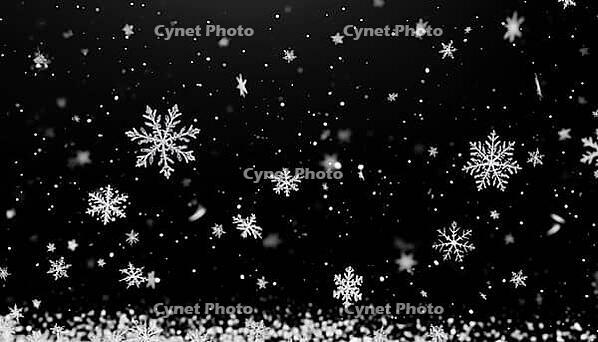 Snow Falling On Black: A Winter Scene With Real Snowflakes In Tranquil Weather, Creating A Beautiful Natural Pattern. Ideal For Post-Production, AI generated [IBR125195774]