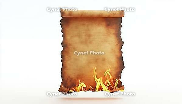 Aged Paper On Fire - A Vintage Piece Of Paper Ablaze, Slowly Turning To Ash With A Fiery Glow, A Reminder Of The Past, AI generated [IBR125200694]