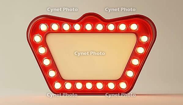 Vintage Lightbox With Glowing Bulb And Red Retro Frame In Antique Shape Marquee Design For A Nostalgic Touch To Any Space, AI generated [IBR125200711]